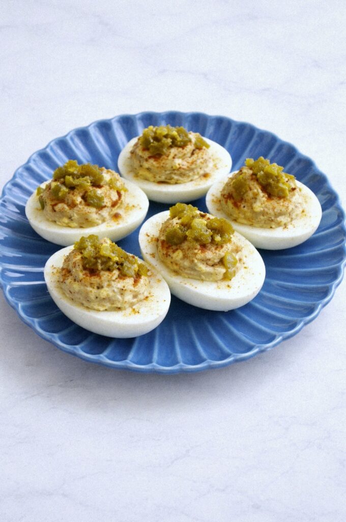 Candied Jalapeño Taco Seasoning Deviled Eggs