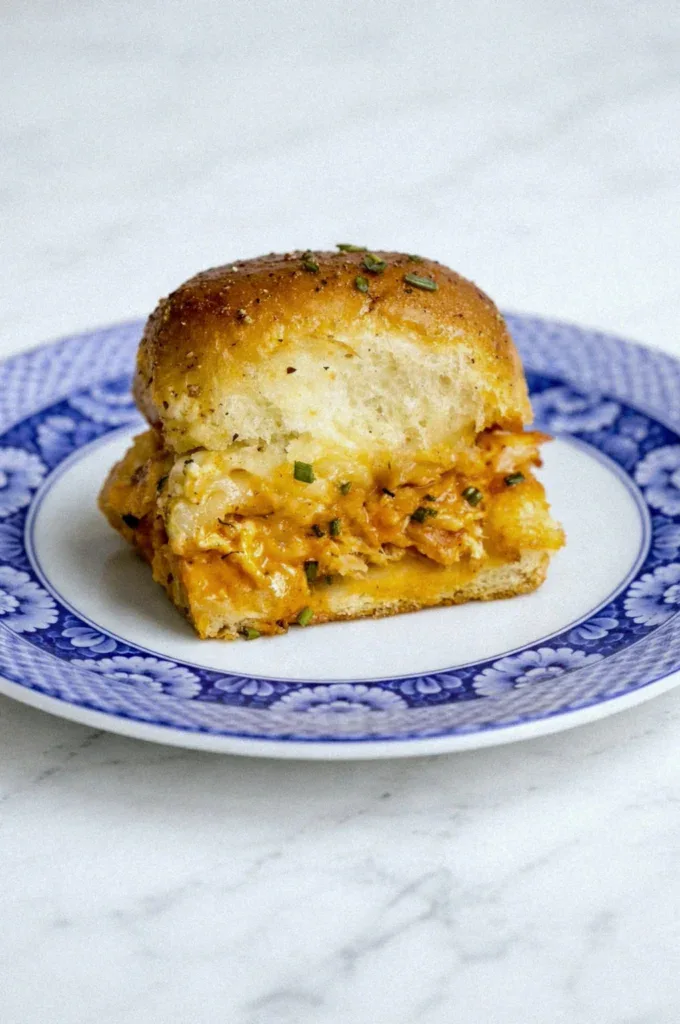 Buffalo Chicken Sliders on Hawaiian Rolls