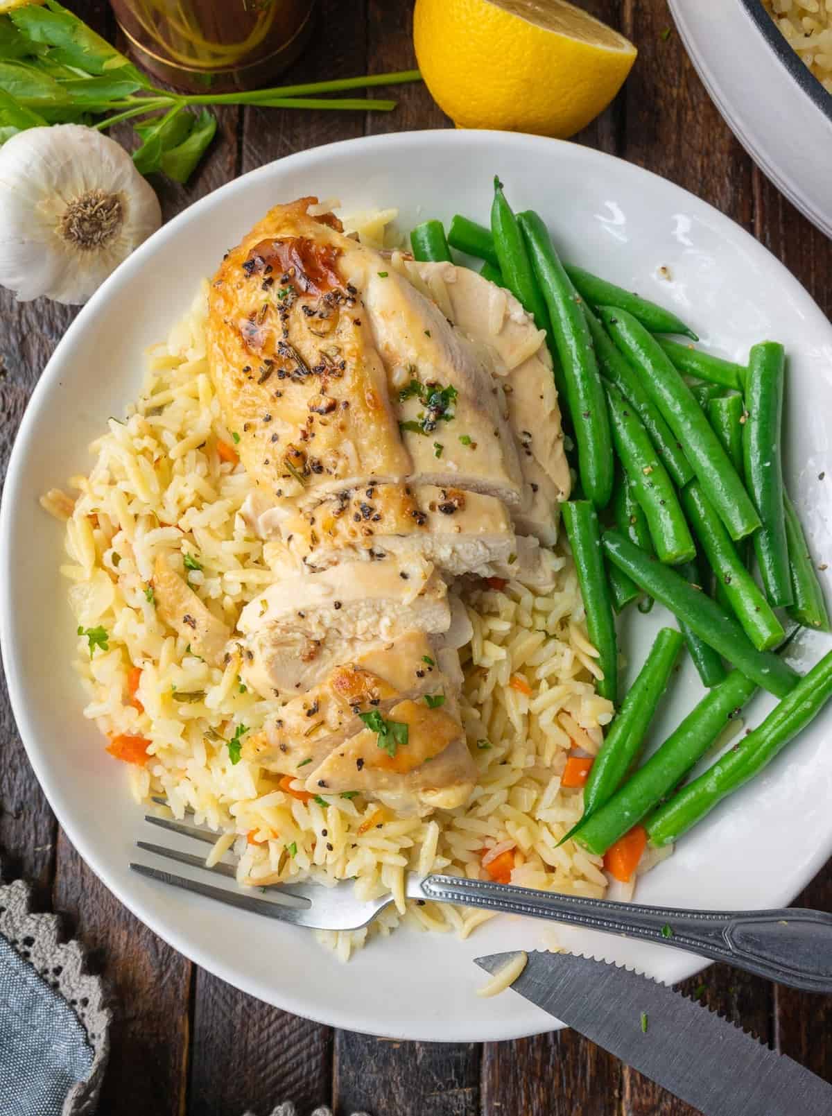 Lemon Herb Chicken Rice Pilaf