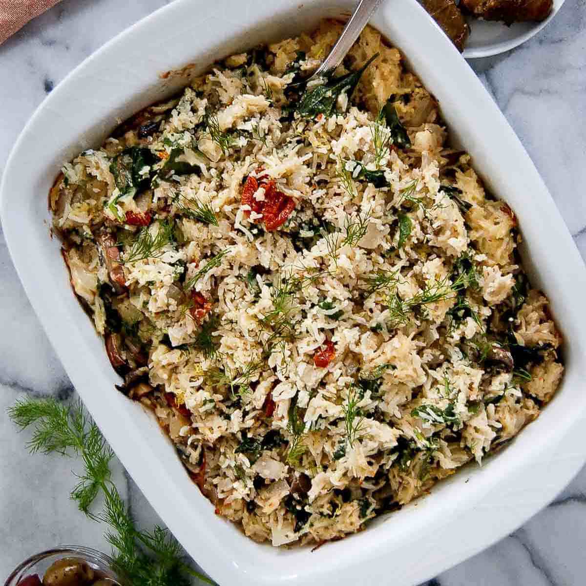 Spinach Feta Chicken Rice
