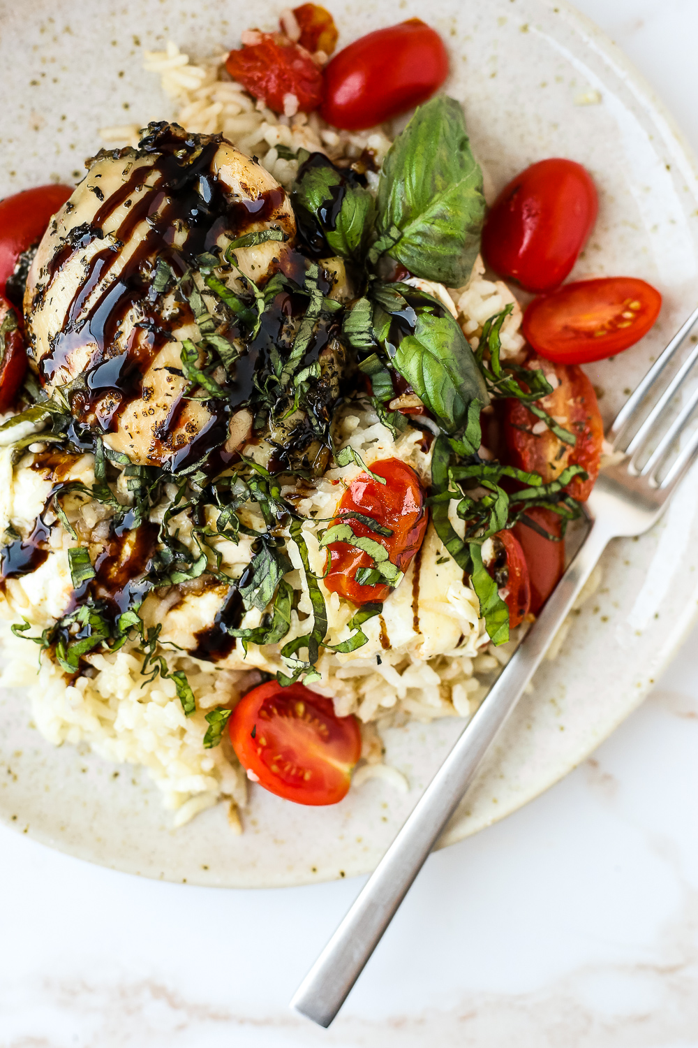 Caprese Chicken Rice Bake