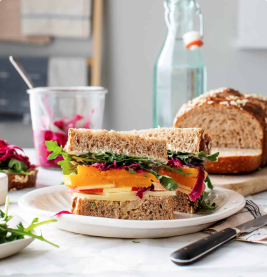 Sandwich with Butternut Squash, Apple, and Cranberry