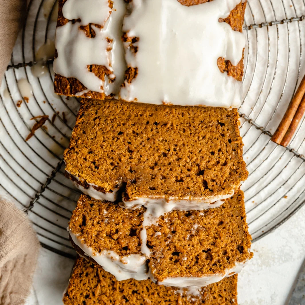 Maple-Glazed Healthy Pumpkin Bread