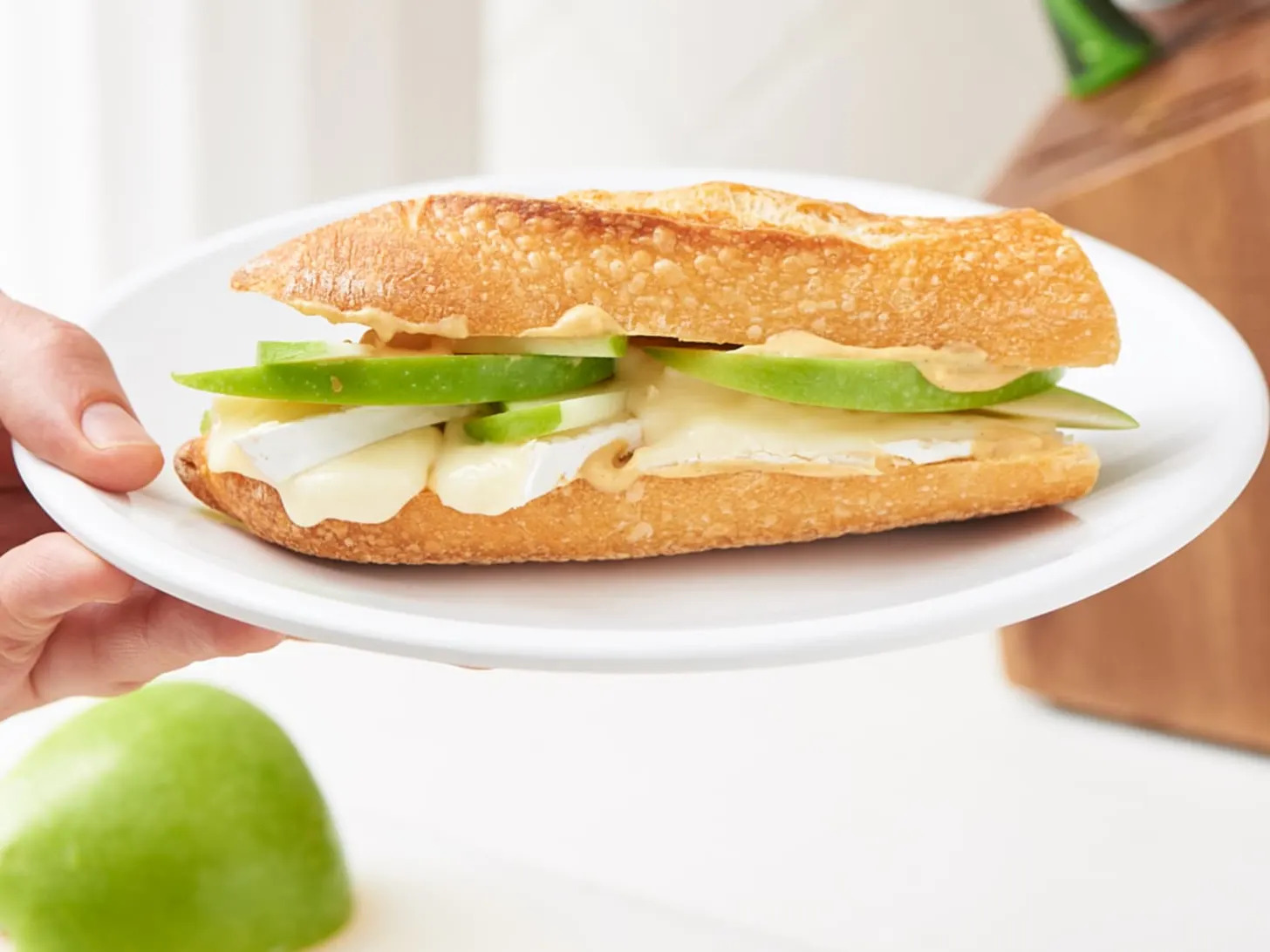 Apple, Brie and Dijon Baguette Sandwich