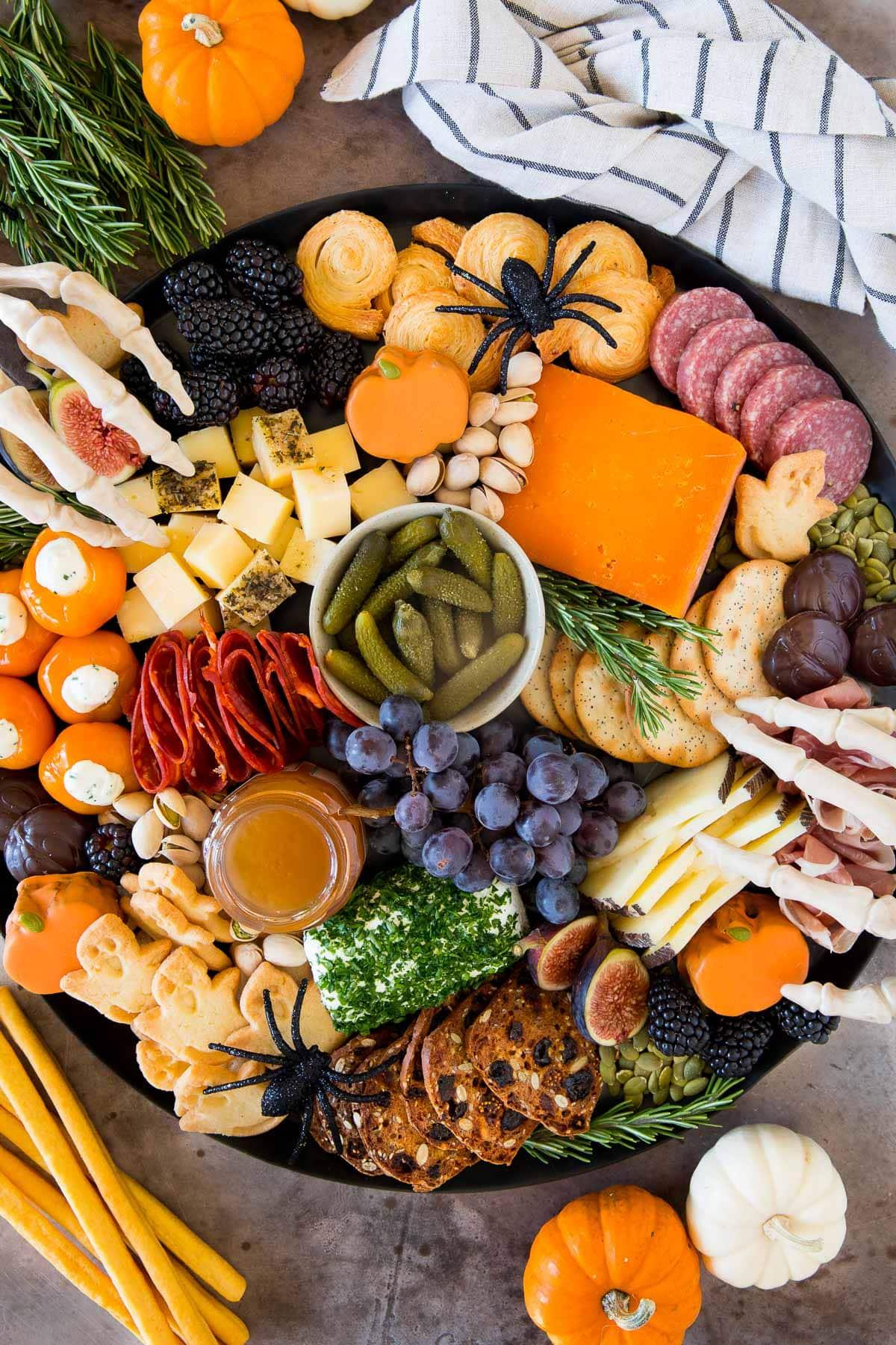 Moody Dark Halloween Charcuterie Board