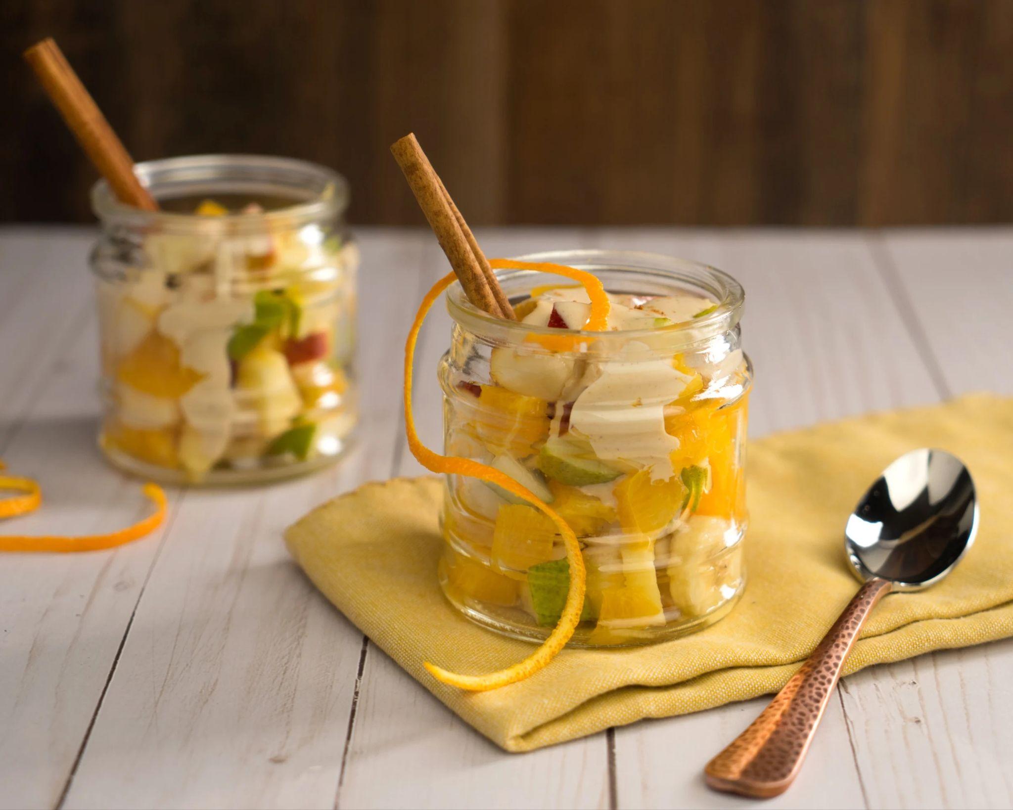 Fall Fruit Salad With Pear, Banana and Sour Cream