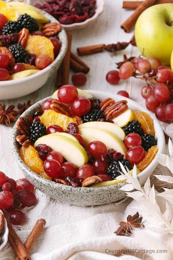 Mulled Apple-Cider Dressing for Thanksgiving Fruit Salad