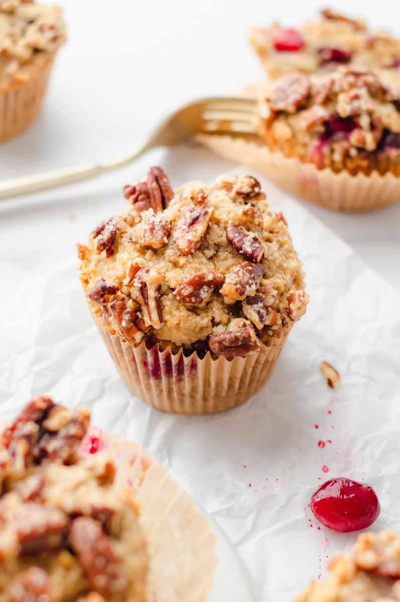 Vegan Muffins with Apple, Cranberry, and Pecan