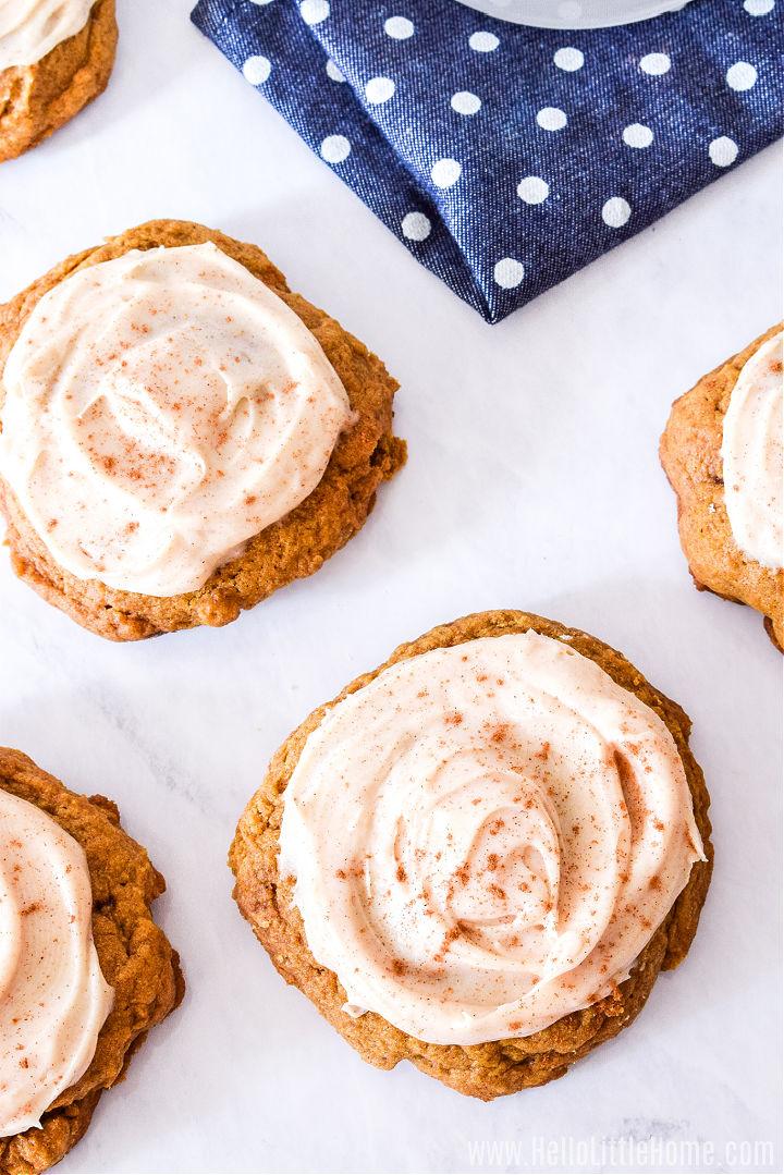 Pumpkin Spice Cookies with a Creamy Frosting Touch