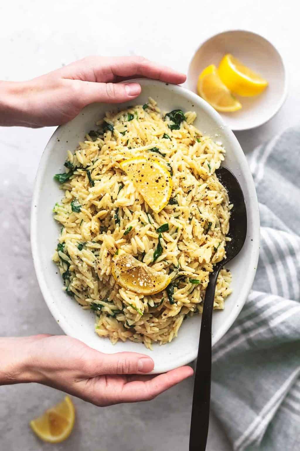  Creamy Parmesan Spinach Orzo