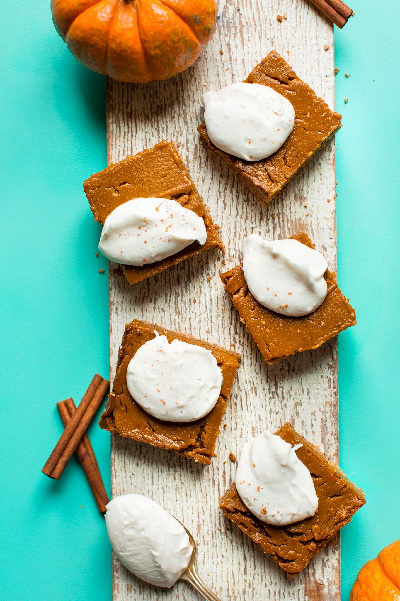 Creamy Vegan Pumpkin Pie Squares