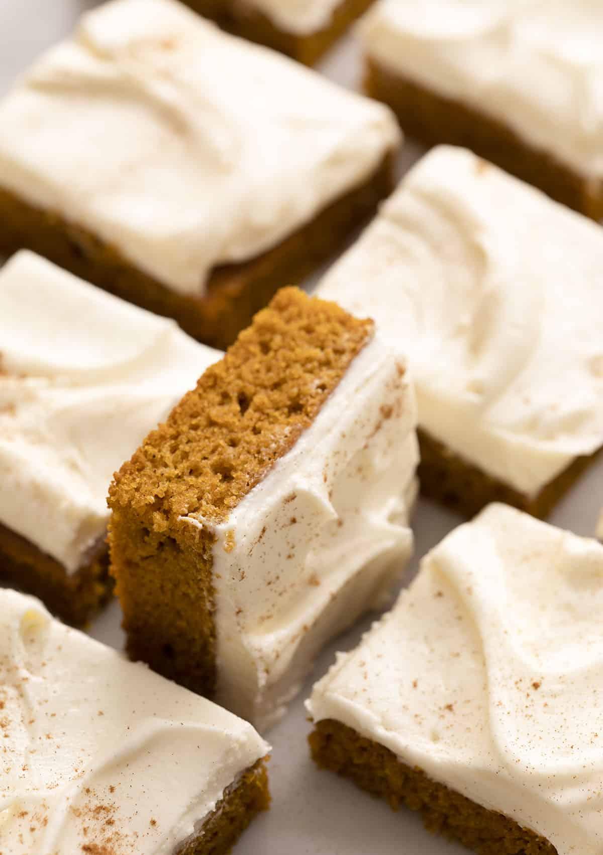 Soft Pumpkin Bars With Cream Cheese Icing