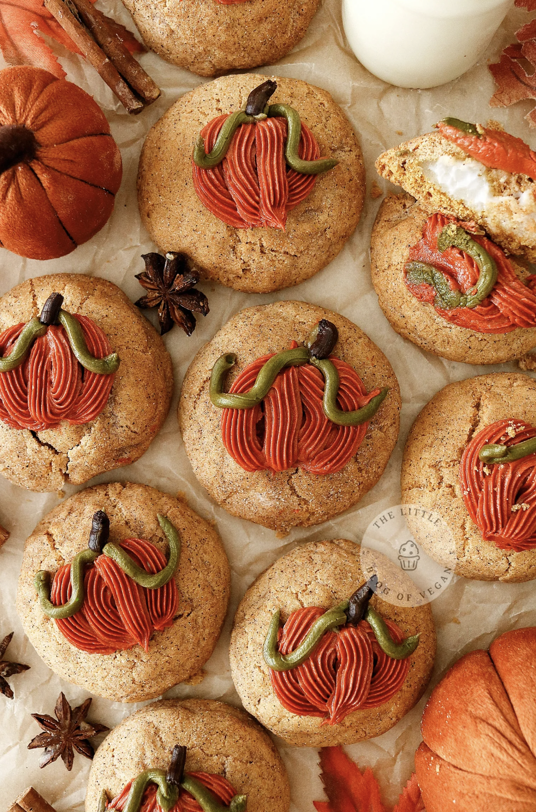 Vegan Pumpkin Cream Cheese Filled Cookies