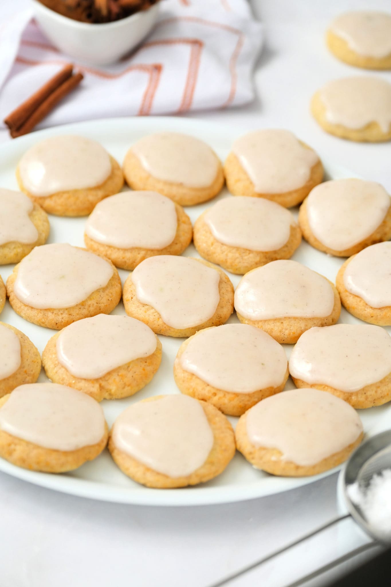 Spiced Pumpkin Sugar Cookies with Cardamom Glaze