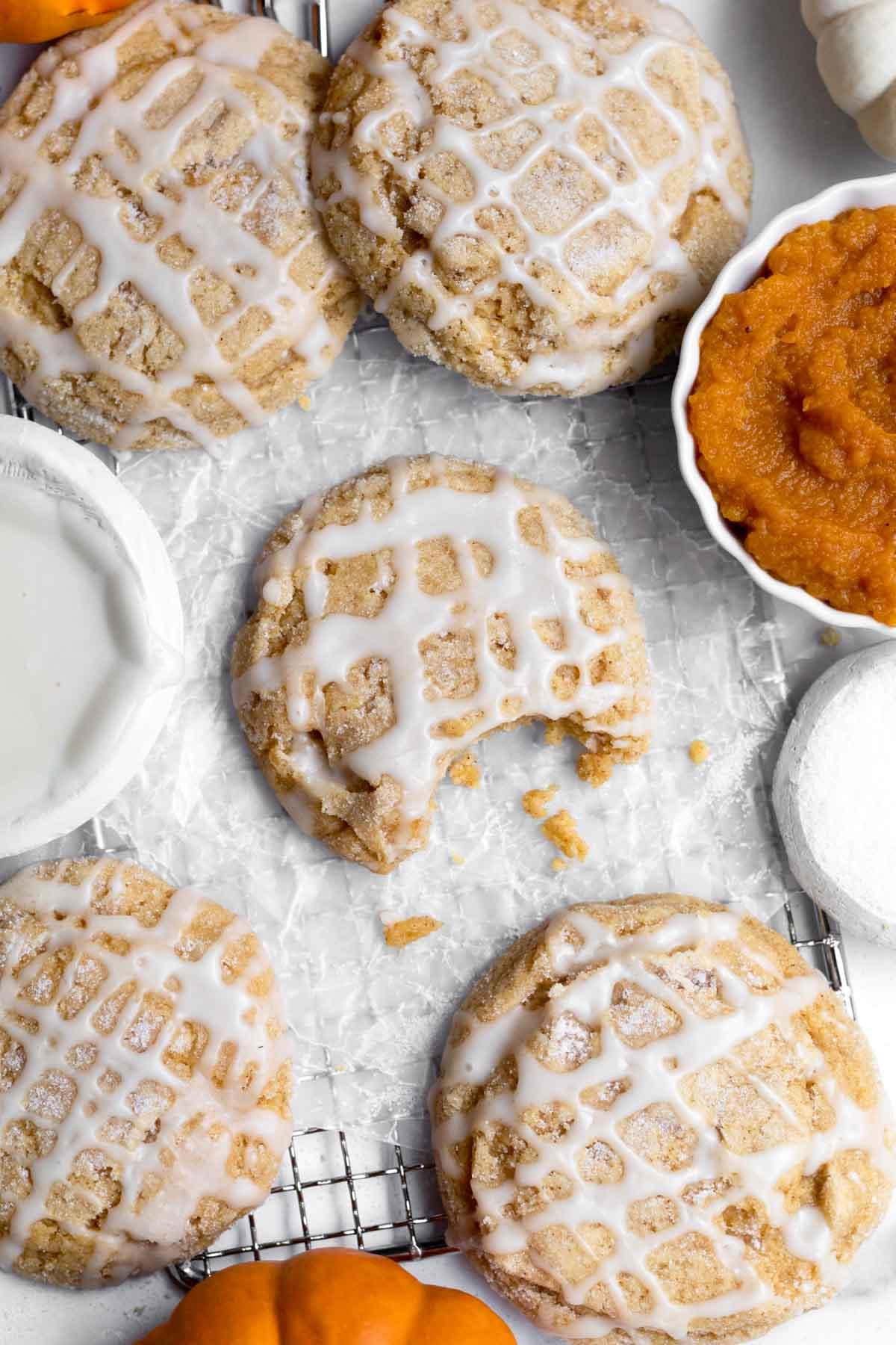 Gluten-Free Pumpkin Sugar Cookies with Maple Glaze