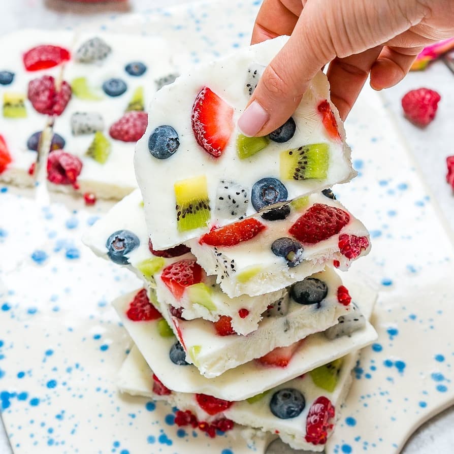 Colorful Tutti Frutti Frozen Bark