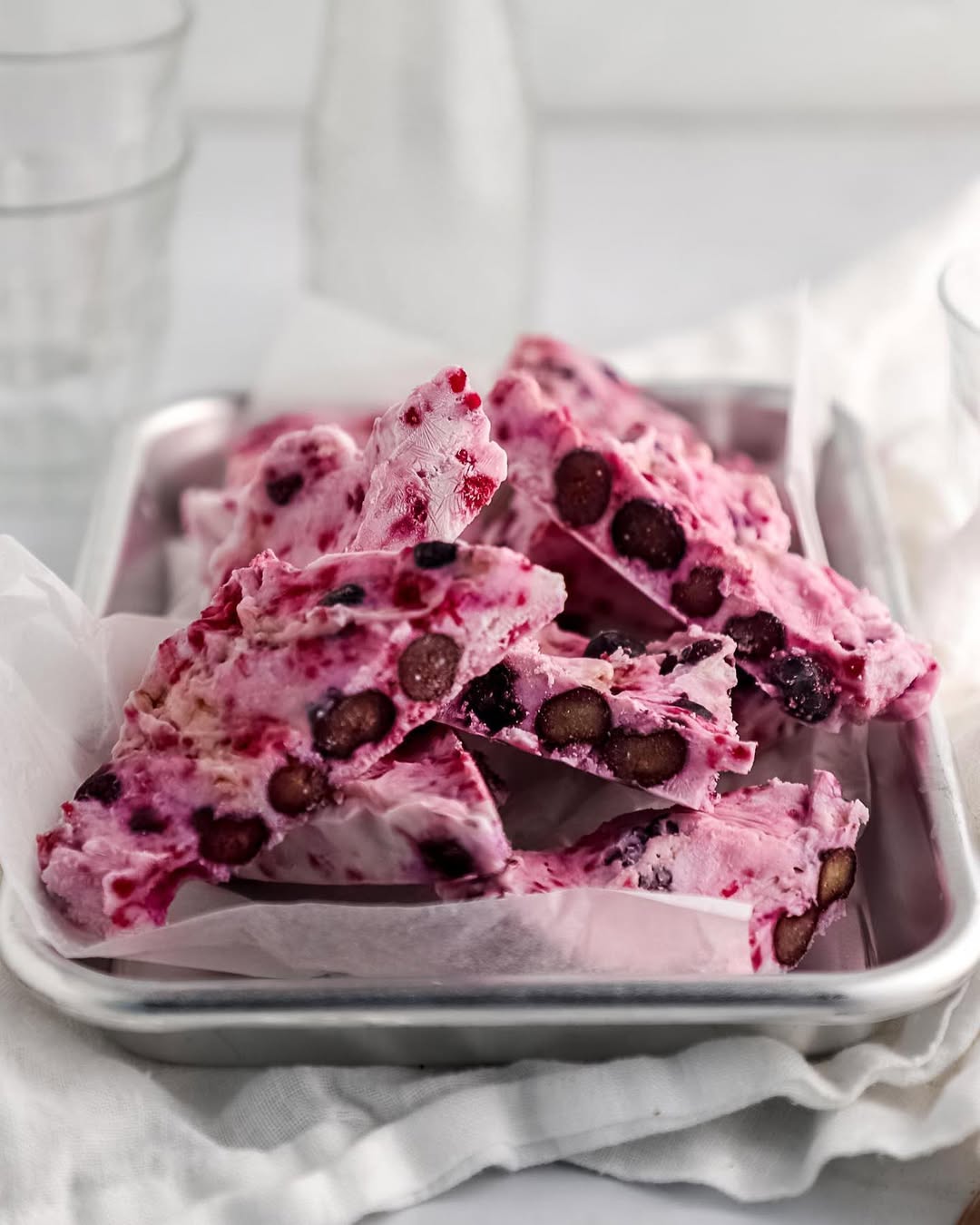 Berry-Swirled Frozen Yogurt Bites