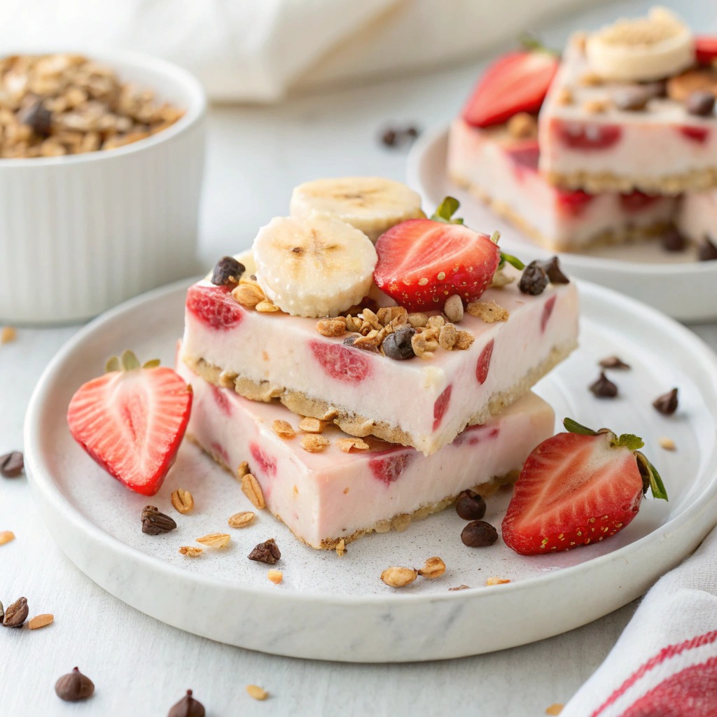 Strawberry Banana Freezer Squares