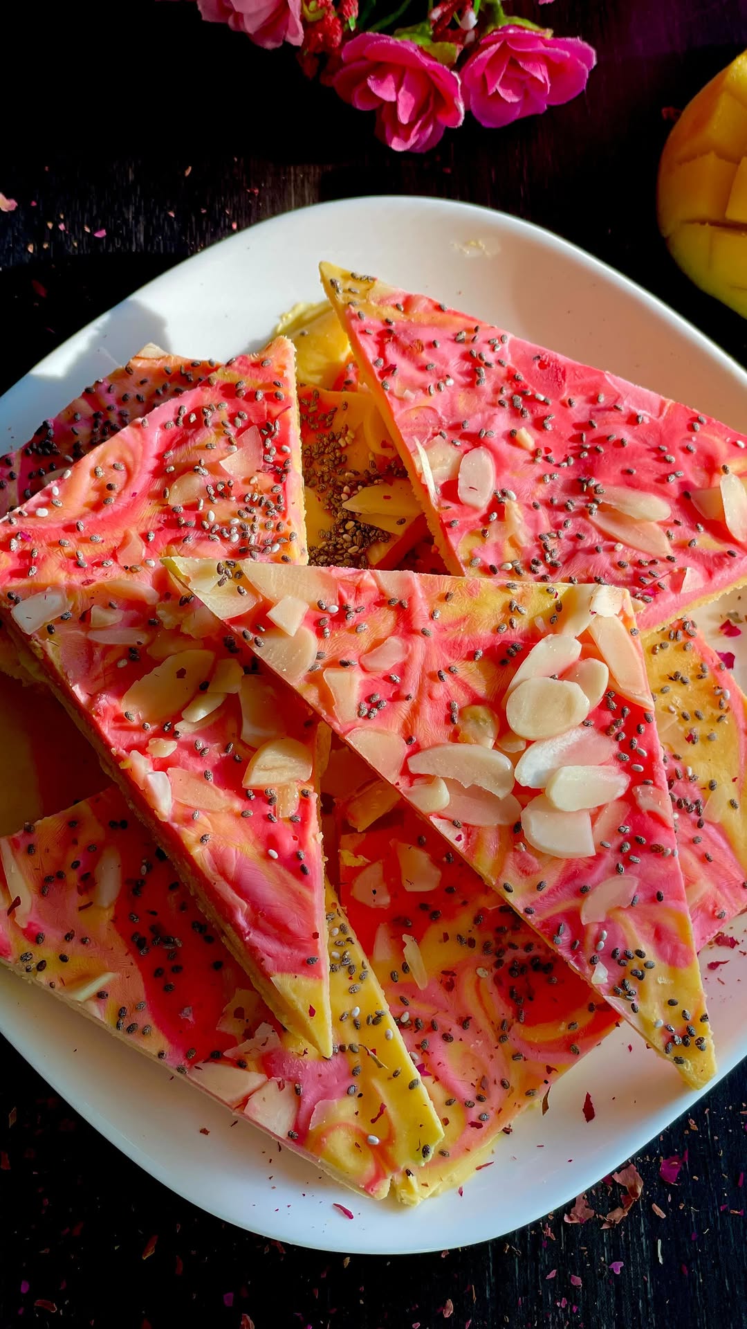 Sunset Yogurt Triangles