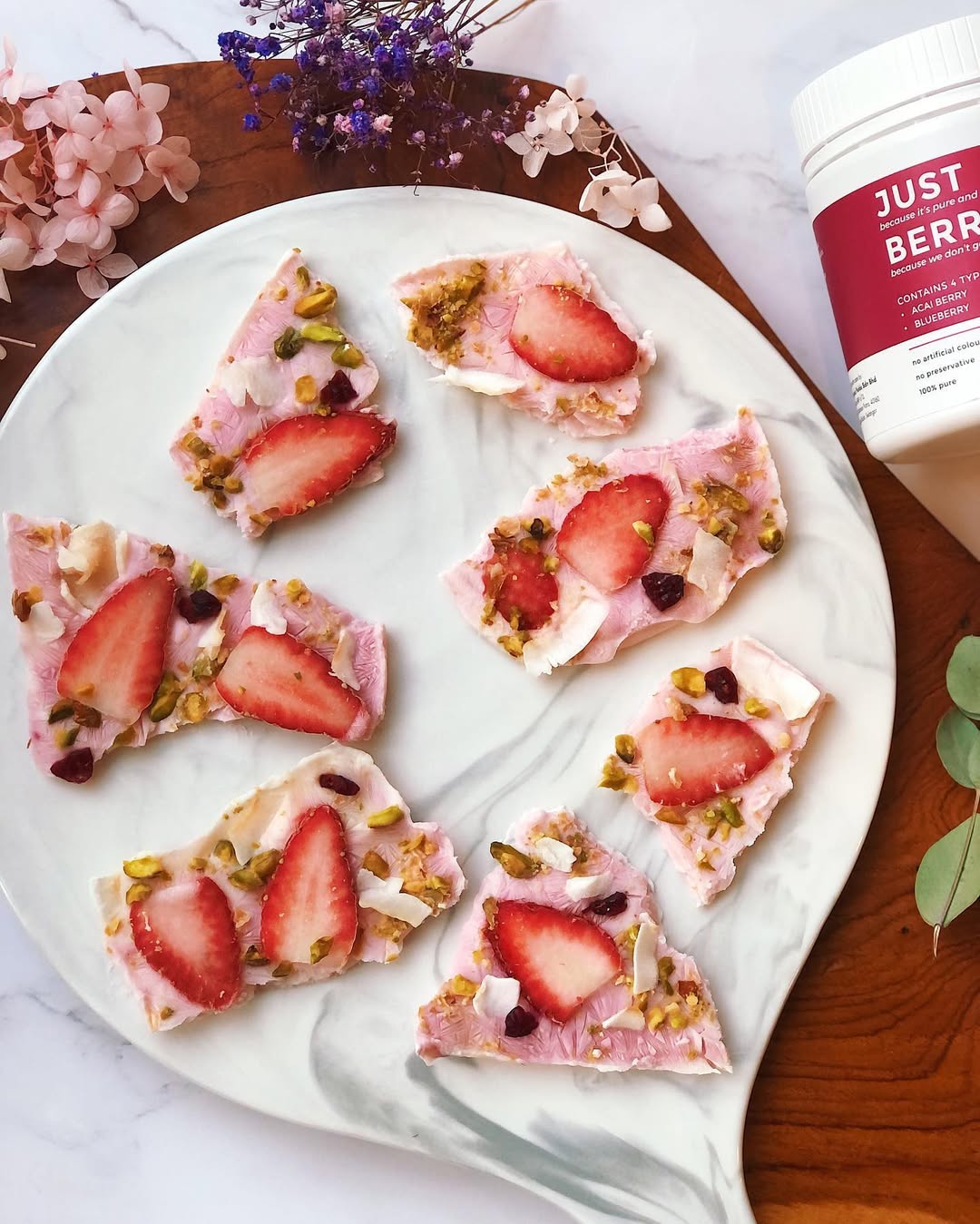 Strawberry and Pistachio Freezer Shards