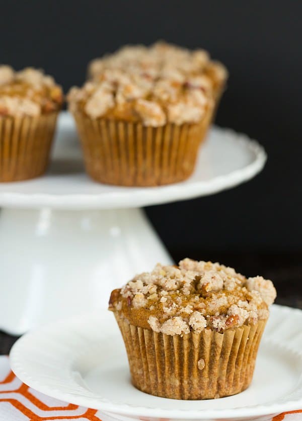 Pecan Streusel Pumpkin Cream Cheese Muffins