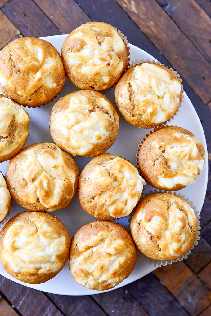 Honey Pumpkin Cream Cheese Muffins